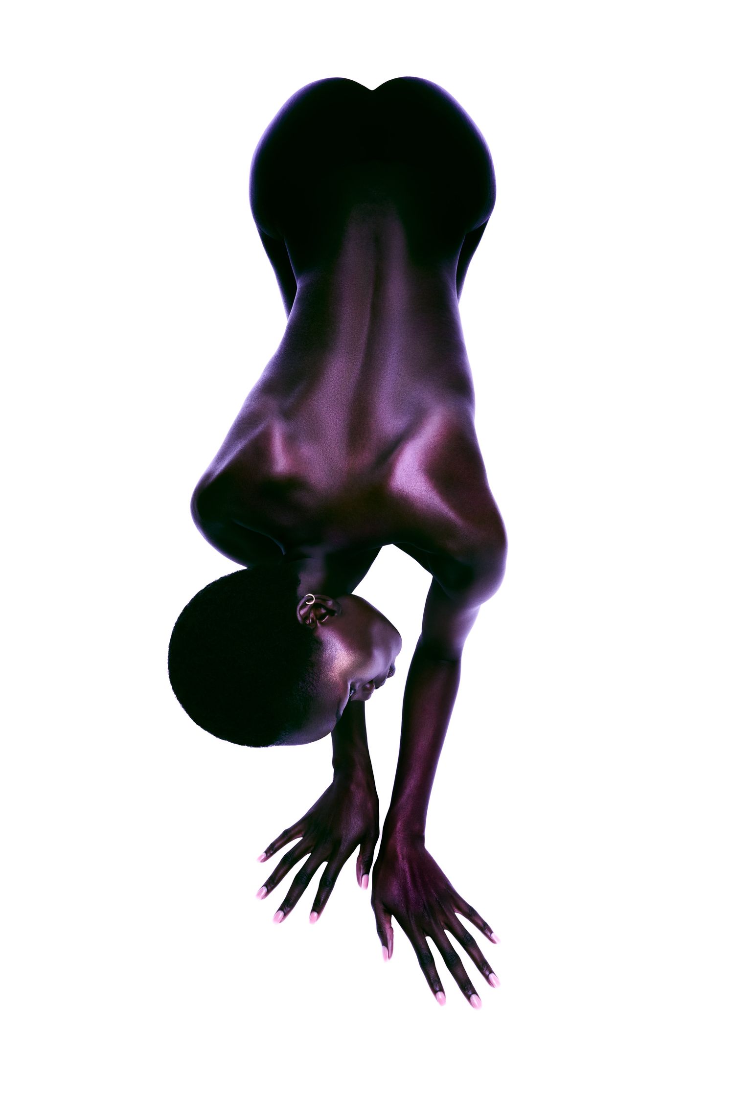 an image of a black woman in a crouching position