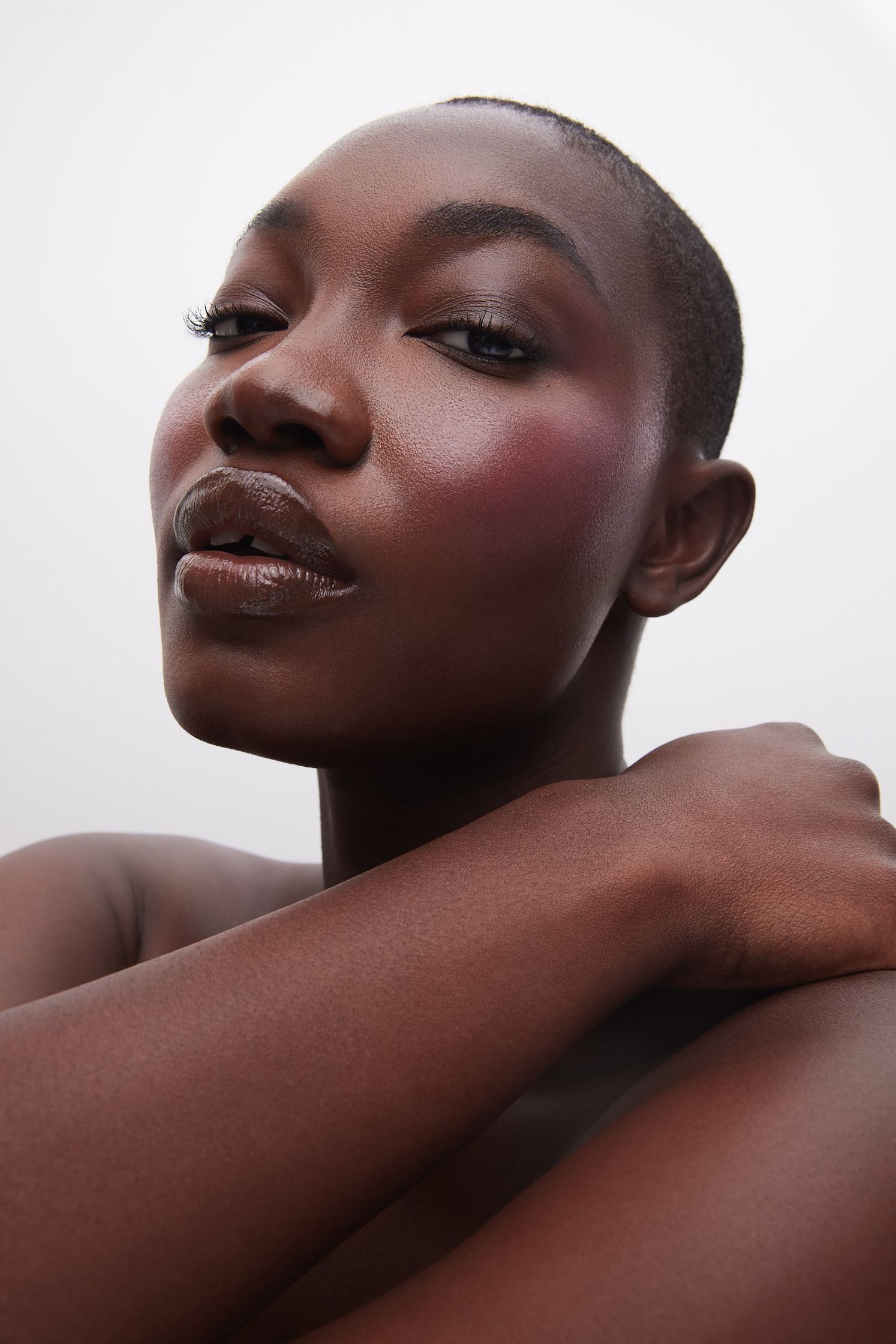 a black woman with makeup on her face