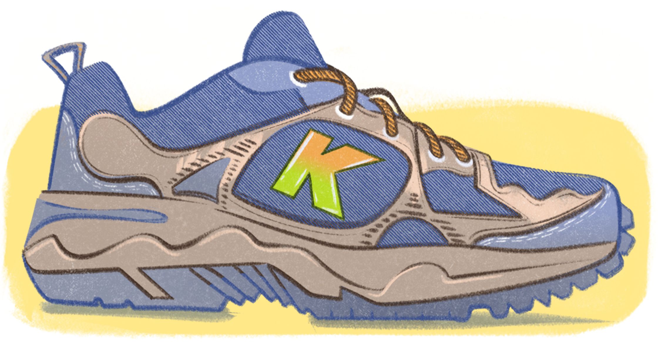 Editorial illustration by Paul Tuller of a sneaker for The Wall Street Journal 