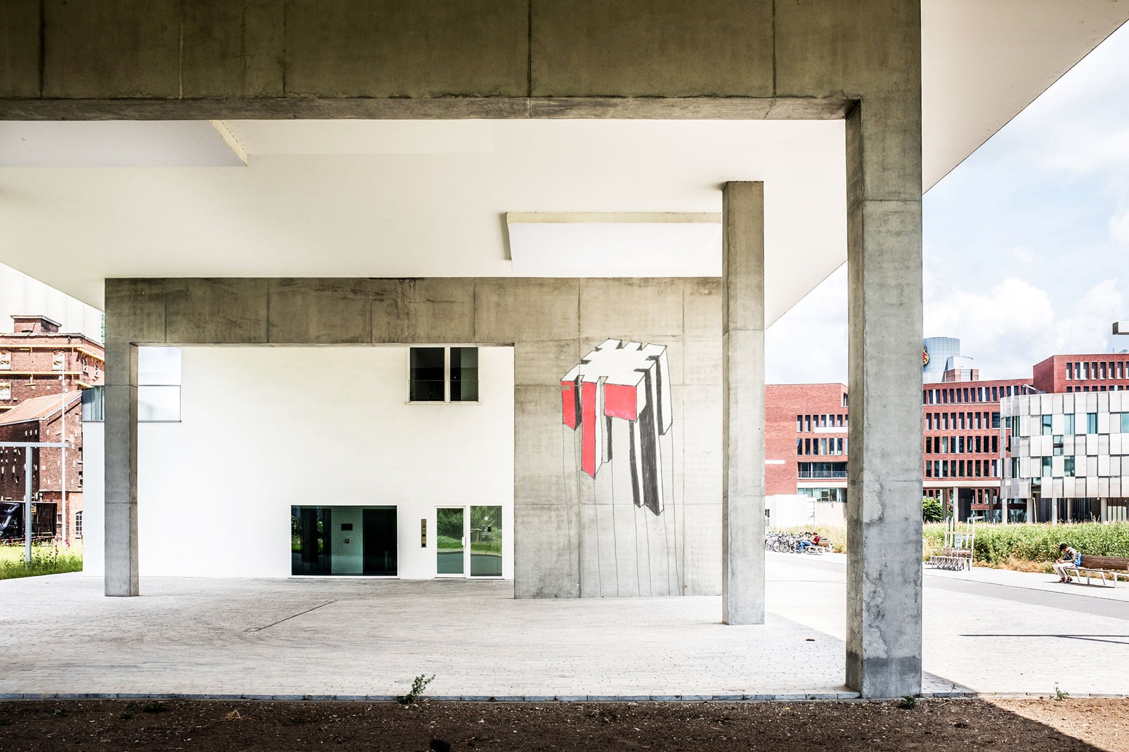 a building with a concrete floor