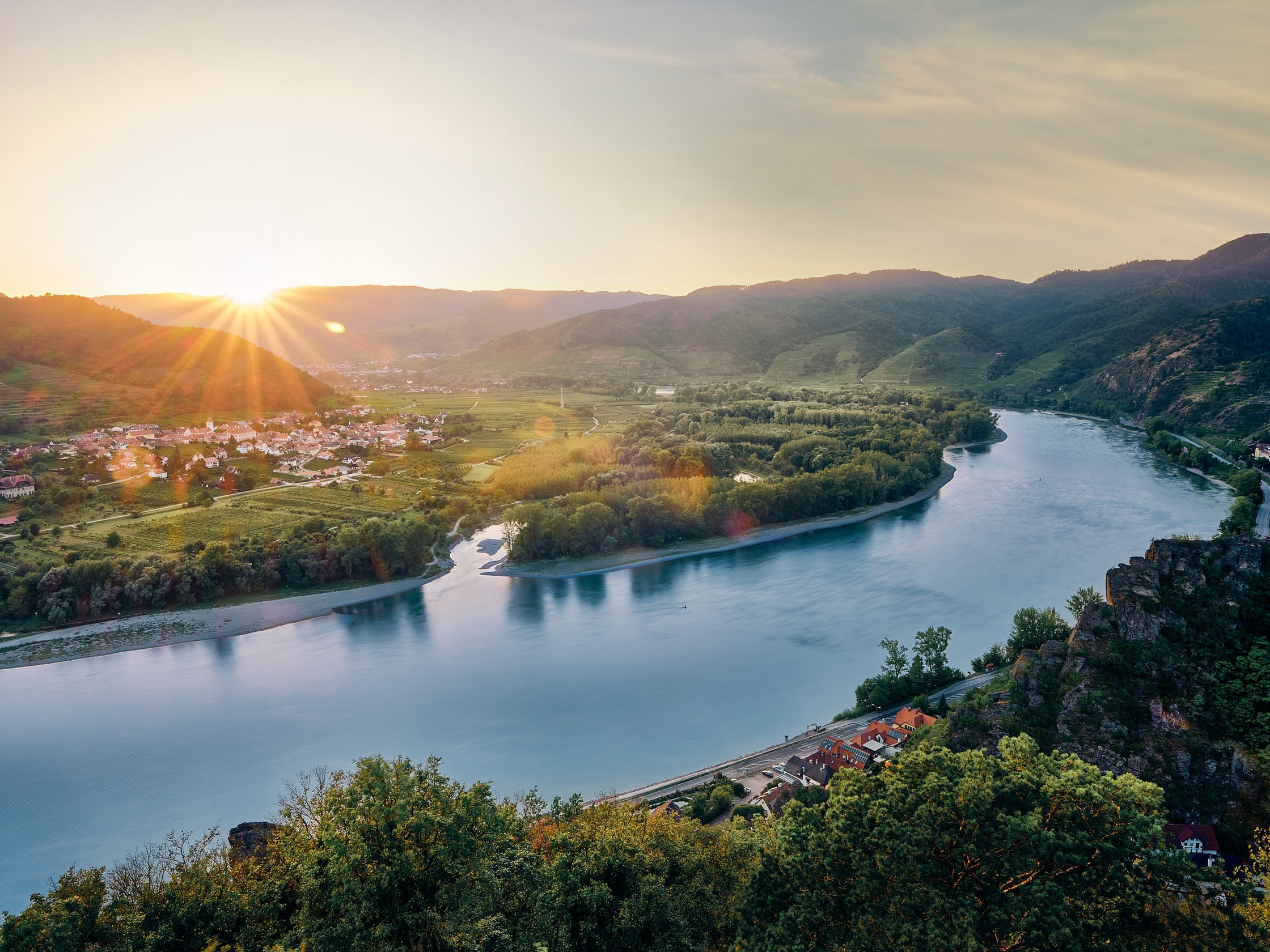 Sonnenuntergang in der Wchau