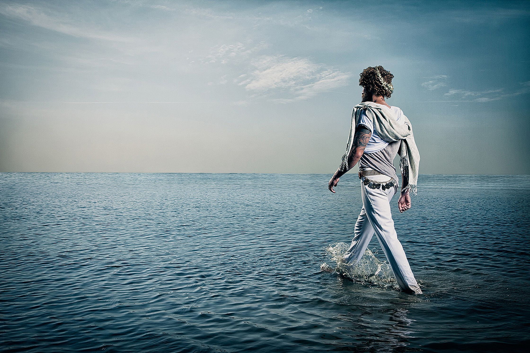 a person walking in the water Creative Retouching Hamburg