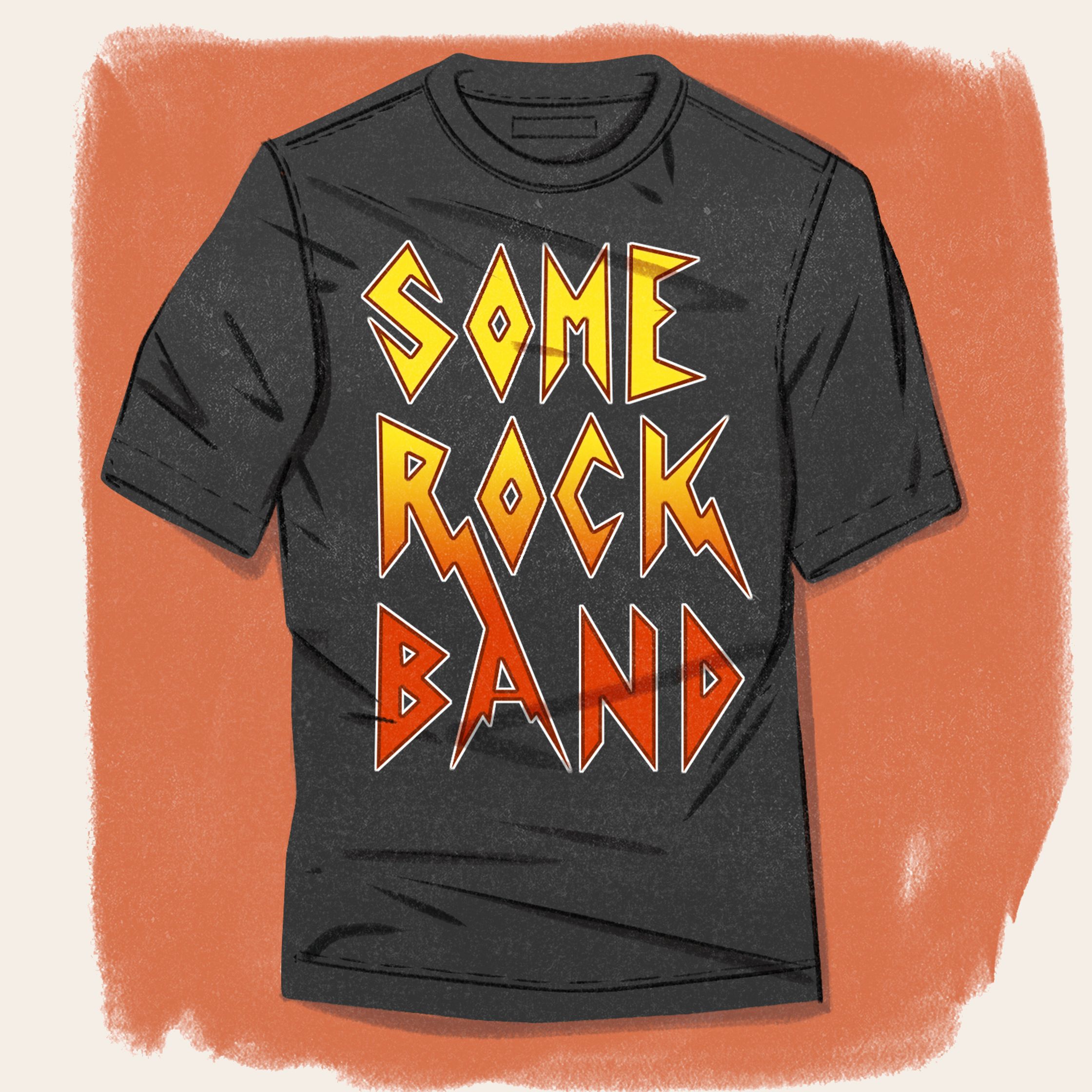 Editorial illustration by Paul Tuller of some rock band t - shirt for The Wall Street Journal