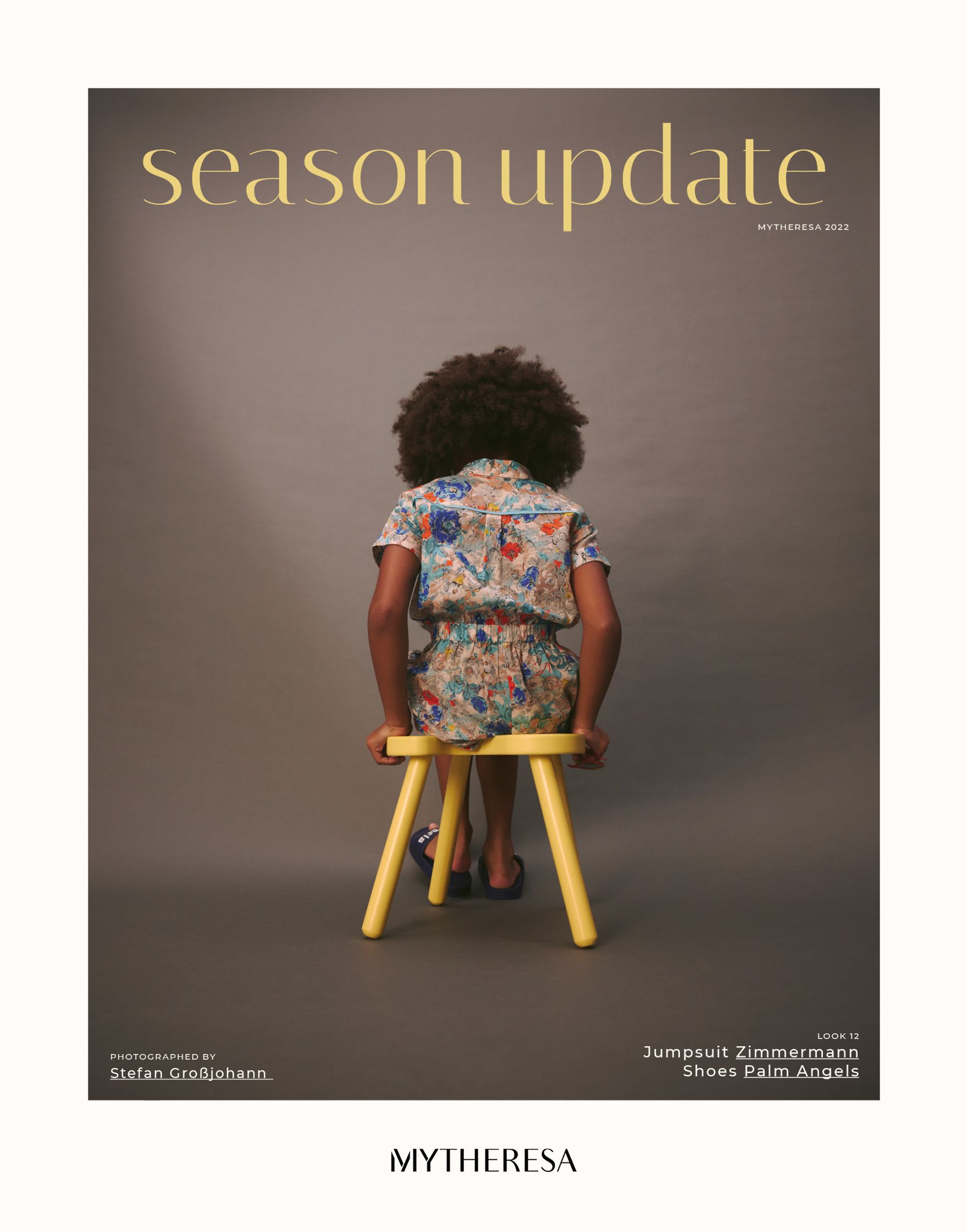 a young girl sitting on a chair on the cover of season update